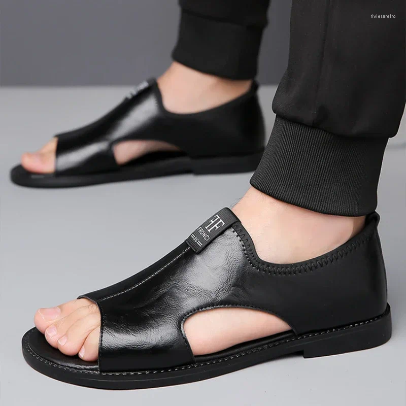 Sandals Brand Men's Casual Shoes High Quality Soft Sole Men Slippers Outdoor Comfor Beach Leather Flat For