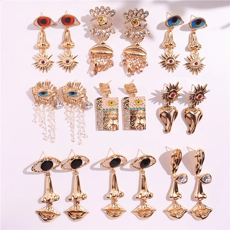 Evil Eye Vintage Tassel Earrings for Women - Crystal Pearl Jewelry 4