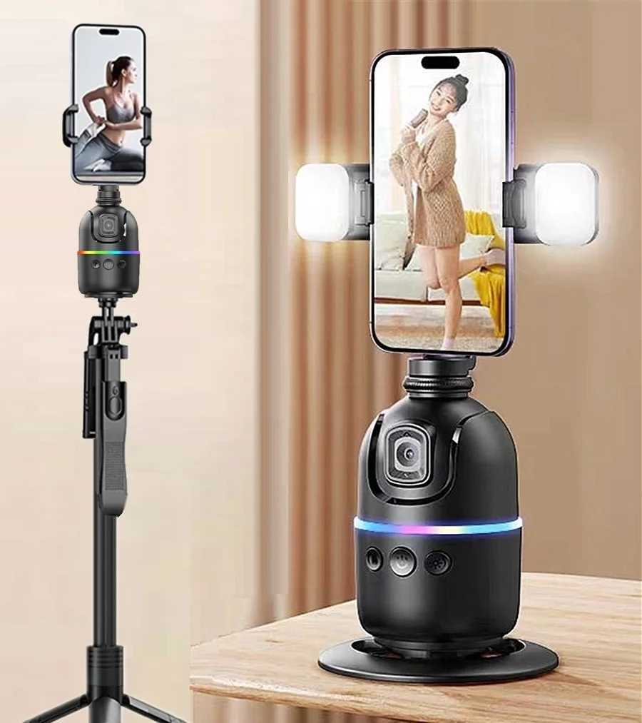 Desktop Atuo Face Tracking 360 Rotation Gimbal Gesture Control Stabilizer Bluetooth Selfie Stick Tripod for Mobile Video VlogM240719