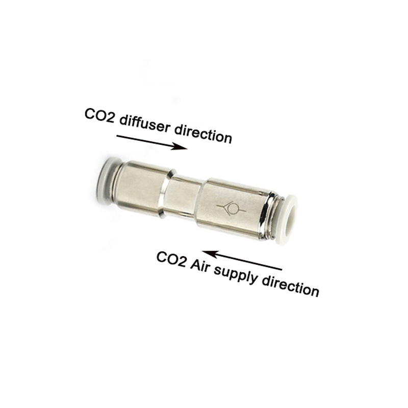 Aquarium CO2 check valve, used for carbon dioxide diffuser to prevent backflow, CO2 stainless steel check valve, PU pipe 4mm