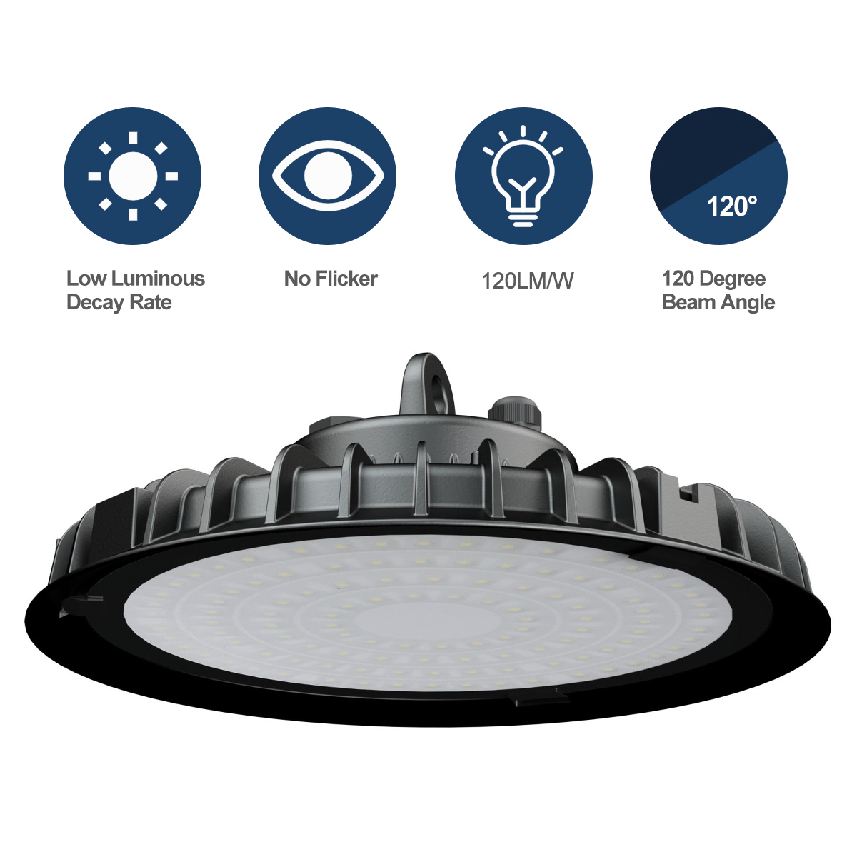UFO LED High Bay Light 100W 200W 300W US Hook & Cable Industrial lights Factory Shop GYM Light Warehouse UFO Highbay Lamp
