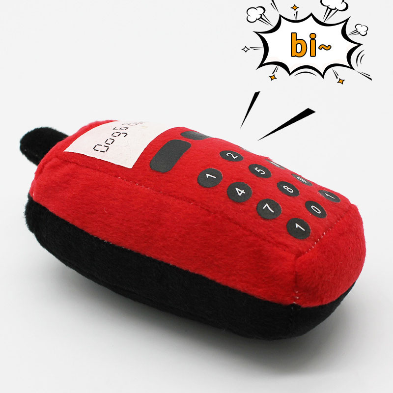 Mobile Phone Shape Pet Sound Toy Plush Dog Chew Toy Puppy Kitten Teeth Cleaner Toothbrush Soft Pet Molar Dog Training Toys