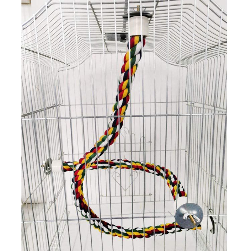 Parrot Bird Standing Toys Cotton Rope Colorful Toy Chew Perches For Bird Cage Cotton Rope Bird Accessories