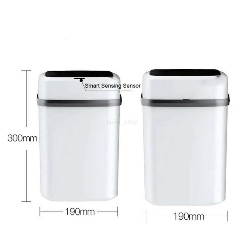Kitchen Trash Bin 13L Bathroom Touch Trash Can In The Toilet Smart Garbage Bucket Waste Bins Dustbin Smart Trash Can Box HolderB240726