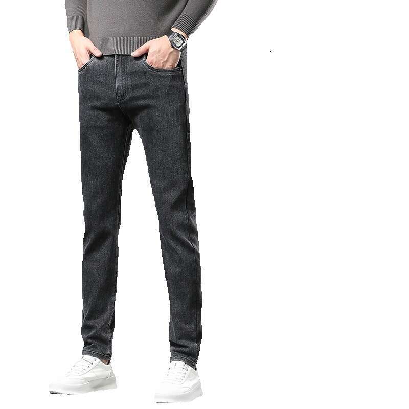 Mens Elastic 2024 Spring New Cotton Mens Pants Quality Versatile Casual Straight Leg Jeans Men Harlan Sweatpants Pants Trousers Cartoon Half Pants for