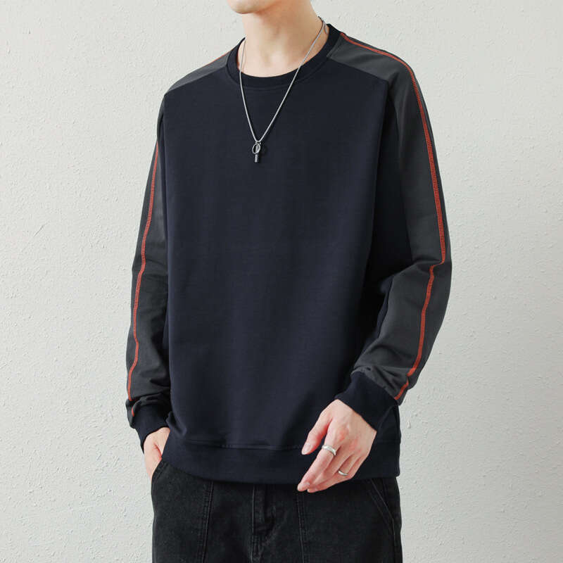 Round Neck Sweatshirt for Men in Autumn 2024, Loose and Casual Sports Base Shirt, Cotton Long Sleeved Trendy Men's Top Hoodrich Mens Fashion