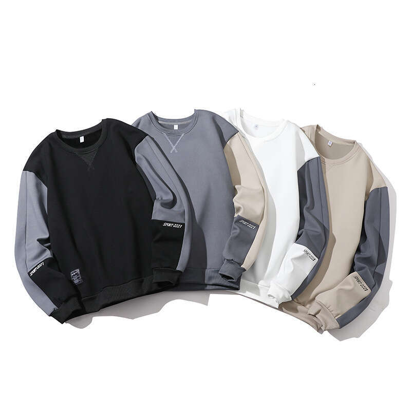 2024 Autumn/Winter New Bottom Shirt Round Neck Plush Sweater Korean Version Loose Long Sleeve T-shirt Men's