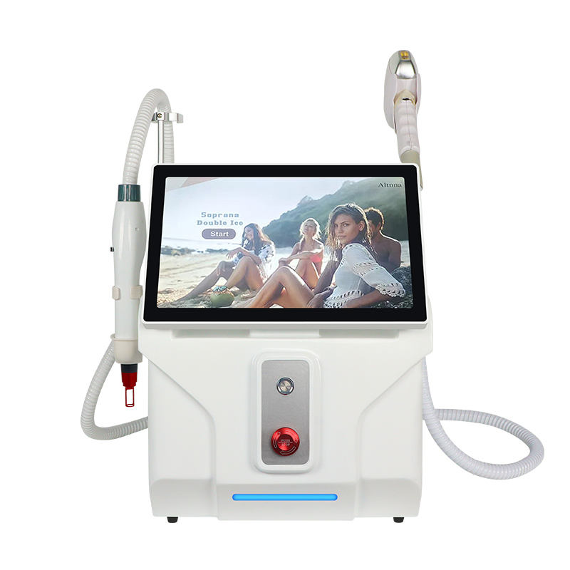 New 808 Diode + Pico Hair Removal Freezing Point System Painless Skin Rejuvenation Diode Laser + Nd Yag Picosecond Laser Tattoo Removal Anti-pigment M