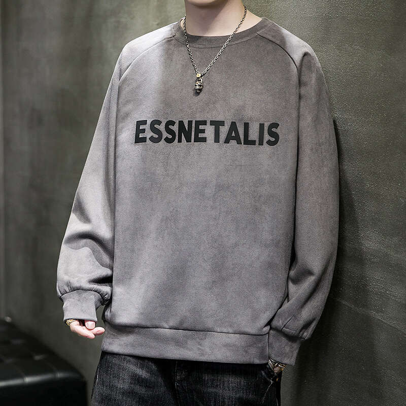 Men's Hoodie 2024 Spring and Autumn New Fashion Brand Men's Suede Base Shirt for Outerwear Casual Top Round Neck T-shirt Sweatshirt Women Y2