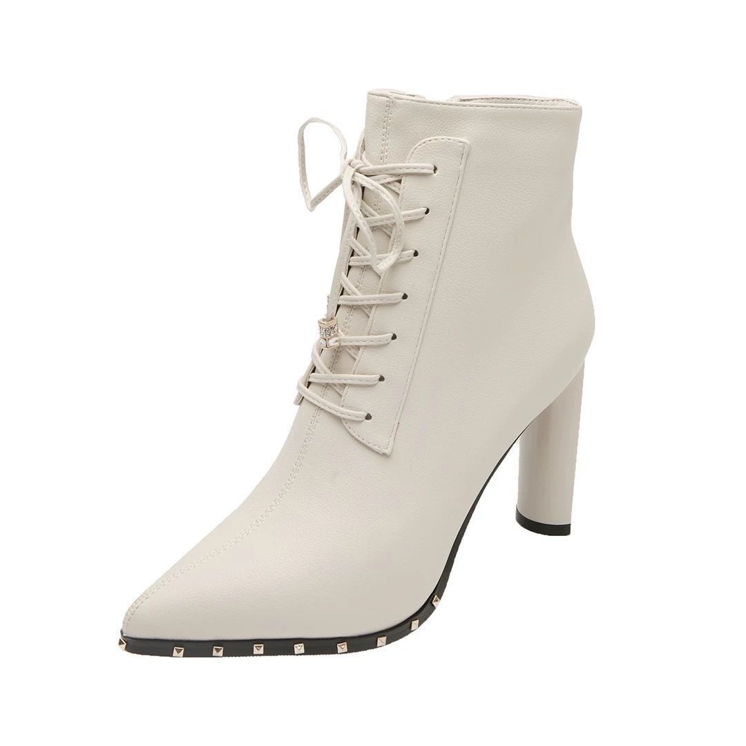 Ladies' high heels thick heels pointed boots