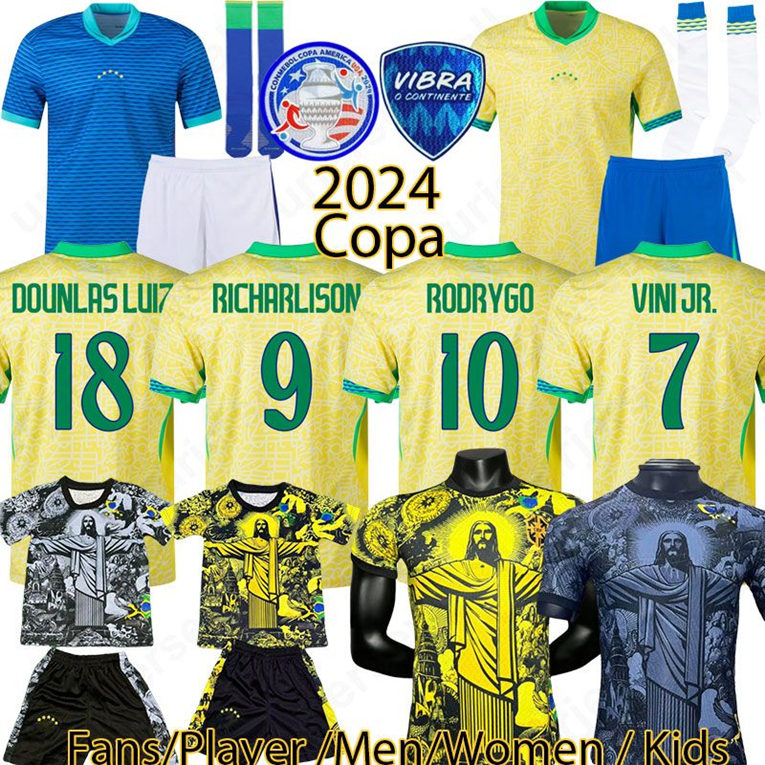 2024 2025 Brazils Soccer Jerseys Christ The Redeemer Kit Special Concept RICHARLISON NEYMAR Shi G. JESUS VINI JR RODRYGO Fans And Players Football Uniform
