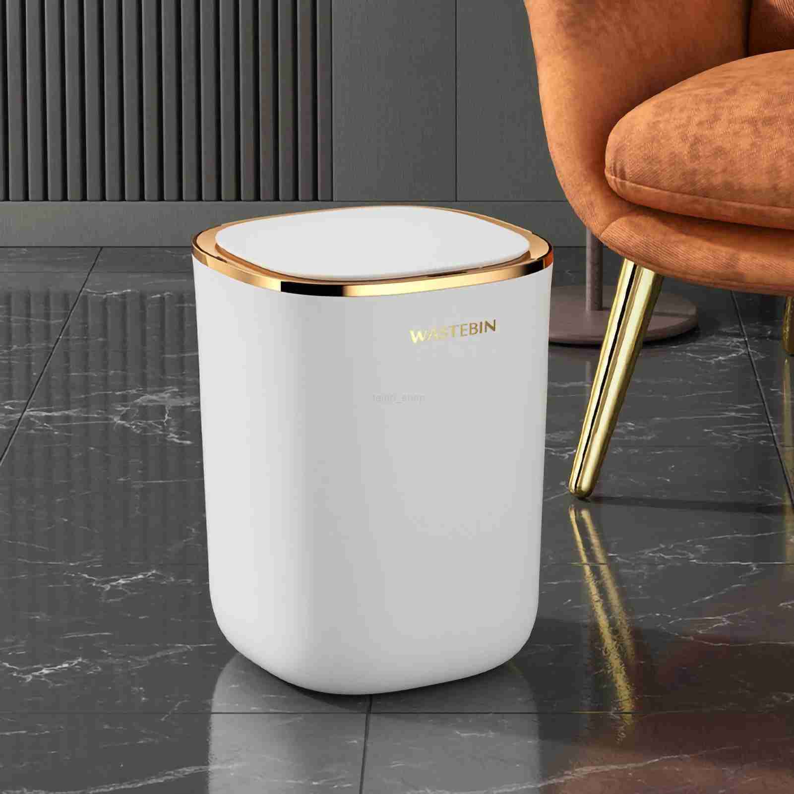 Smart Sensor Bathroom Trash Can Luxury Garbage Bucket Automatic Trash Bin for kitchen Toilet Smart Home WastebasketB240726