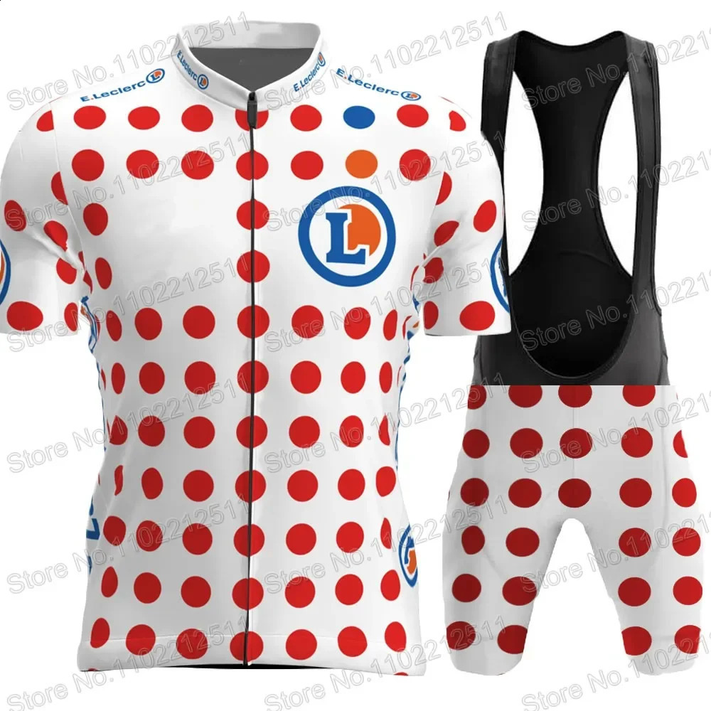 France Tour Cycling Jersey TDF Set Men Green Yellow Polka Dot Short Clothing Road Bike Shirts Suit Bicycle Bib Shorts Ropa 240716