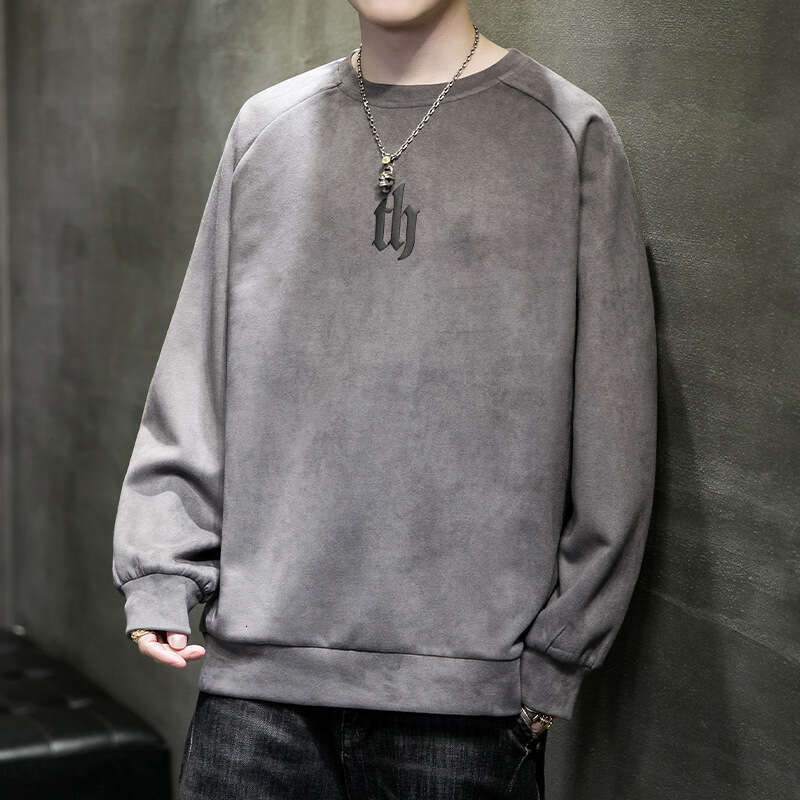 Suede Hoodie 2024 New Trendy Brand Loose Fit with Spring Base, Casual Top, Long Sleeved T-shirt for Men Polo Hoodie Hoodies Designer Women Zip Up Hood