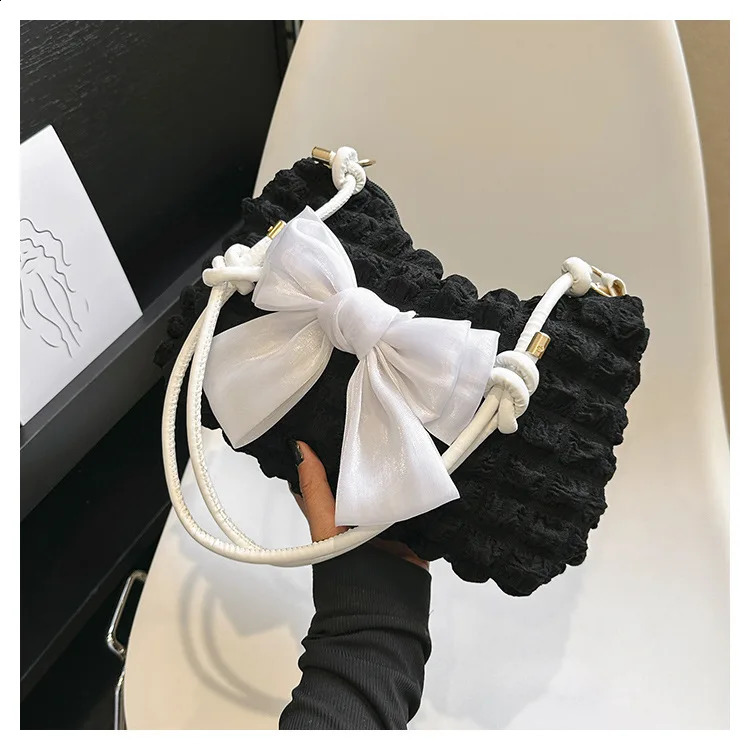 Fashion Women Shoulder Bag Y2K Lovely Bow Tote Handbags Casual Female Crossbody Bags 240726 - view 5