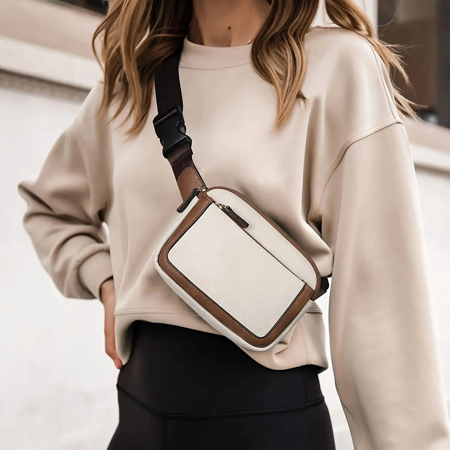 Waist for Women, PU hot Leather Crossbody Sling Bag with Adjustable Strap, Vegan Messenger Handbag