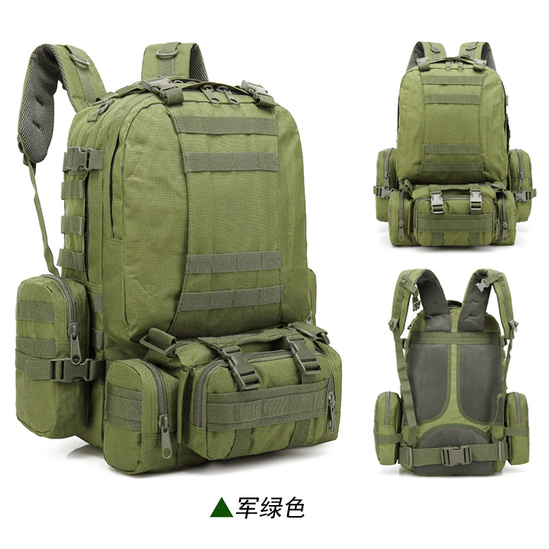 Oxford cloth multi-functional outdoor mountaineering combination backpack march camouflage travel large capacity tactical backpack for men