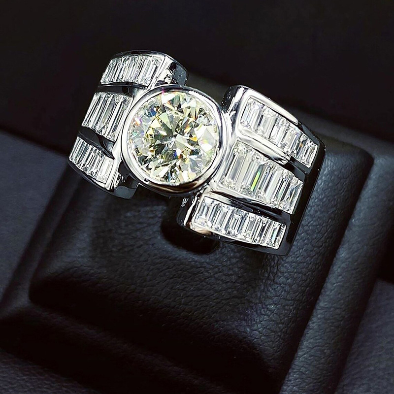 Hip Hop Handmade Rings: Sterg Sier 5A Cubic Zirconia Wedding Rings For Women Men