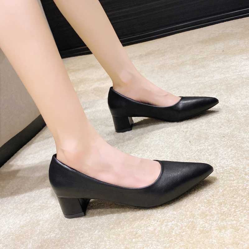 High Quality Spring/Summer New Fi Pointed Shallow Solid Coat Womens Large Professional Work High Heels Single Shoes T241024