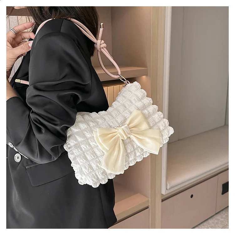 Fashion Women Shoulder Bag Y2K Lovely Bow Tote Handbags Casual Female Crossbody Bags 240726