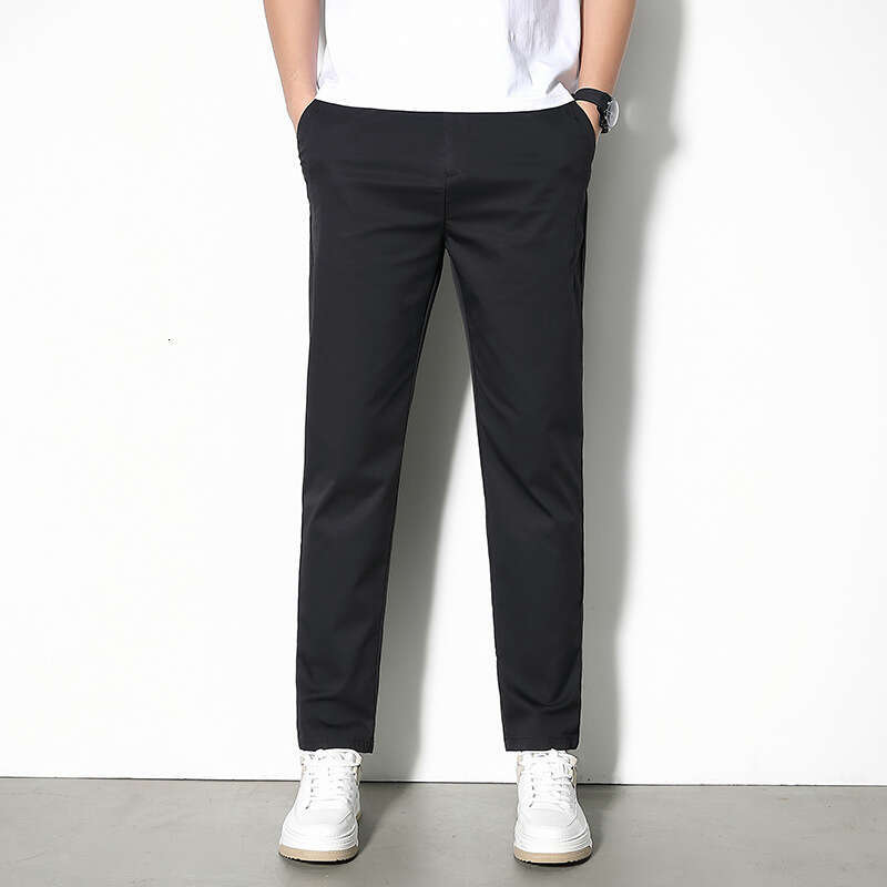 Casual for Men in Summer 2024 Ice Silk Thin Loose Straight Tube Breathable No Ironing Cropped Business Pants Mens Pants Pants Trousers Cartoon