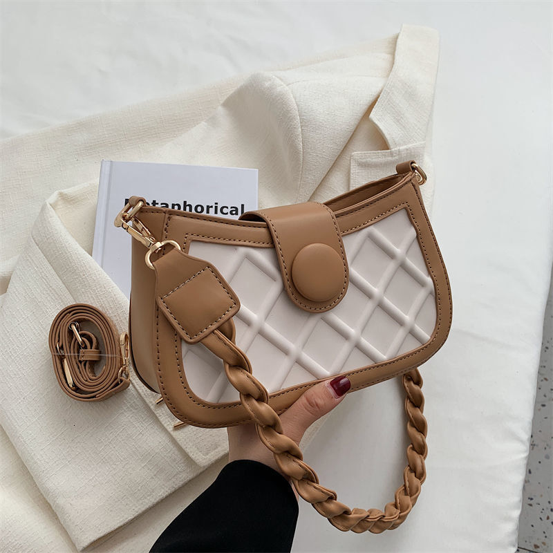 Ify2023 niche French diamond grid high-end texture light luxury fashion versatile single shoulder crossbody armpit bag #48 swissmilitary