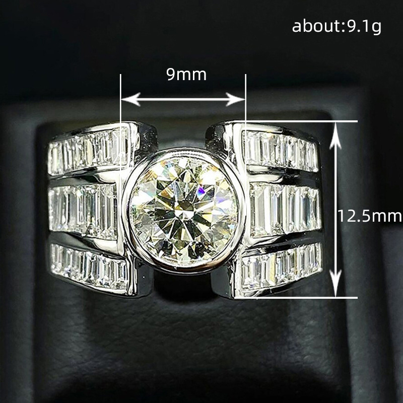 Hip Hop Handmade Rings: Sterg Sier 5A Cubic Zirconia Wedding Rings For Women Men