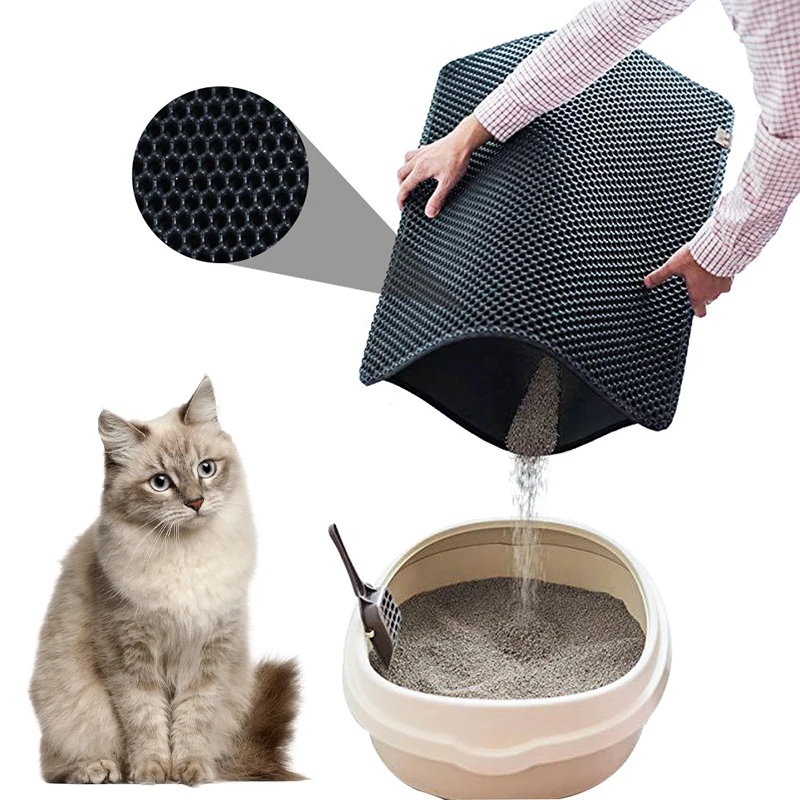 Waterproof Pet Cat Litter Mat Double Layer Pet Litter Box Non-slip Sand Cat Pad Clean Pad Cat Products Tapis Chat Gamelle