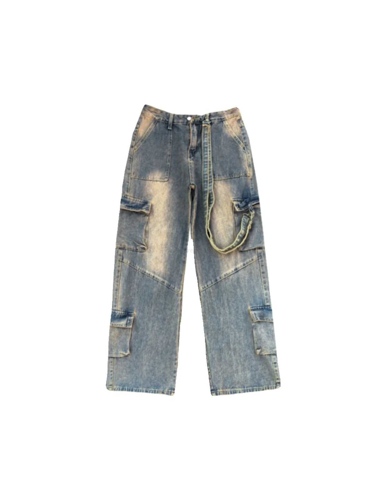 2025S Fashion Designer Men Spring Autumn New Hip Hop Loose Jeans Mens Streetwear Long Straight Trousers Male Oversized Baggy Denim Pants
