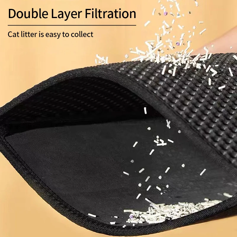 Waterproof Pet Cat Litter Mat Double Layer Pet Litter Box Non-slip Sand Cat Pad Clean Pad Cat Products Tapis Chat Gamelle