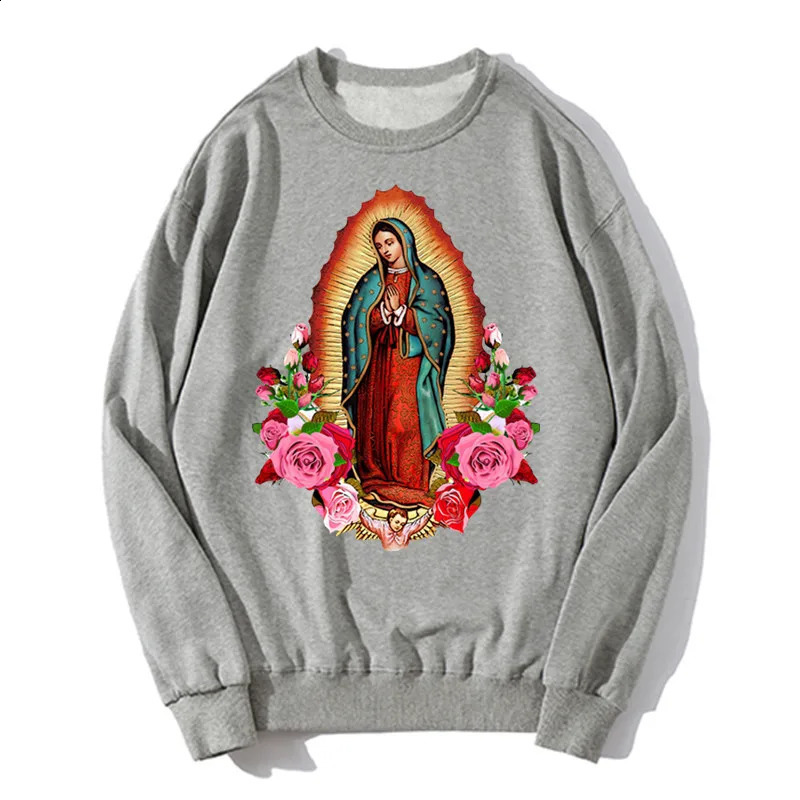 Our Lady Of Guadalupe Virgin Mary hoodie Men Saint of Mexico Pullover Sweatshirts Cotton Fashion Unisex Sweater 240717
