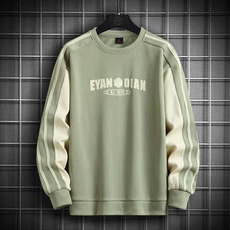 Sweatshirt 2024 Spring New Versatile Korean Version Trendy Long Sleeved T-shirt Plus Size M-8XL Base Shirt Men's Top Seasons Sweatshirt Designer