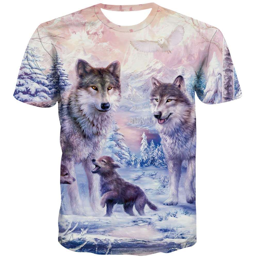 Men's T Shirt 3D Print Wolf Galaxy Graphic Tee Short Sleeve Summer T-Shirt Novelty Casual Tops tshirt nice