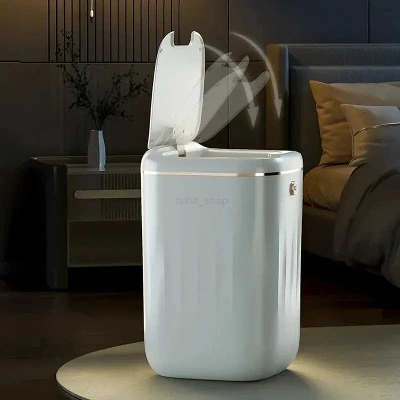 Automatic Sensor Trash Can 20L UV Light Induction Trash Can Smart Dustbin For Toilet Wastebasket Lid Smart Home BathroomB240726