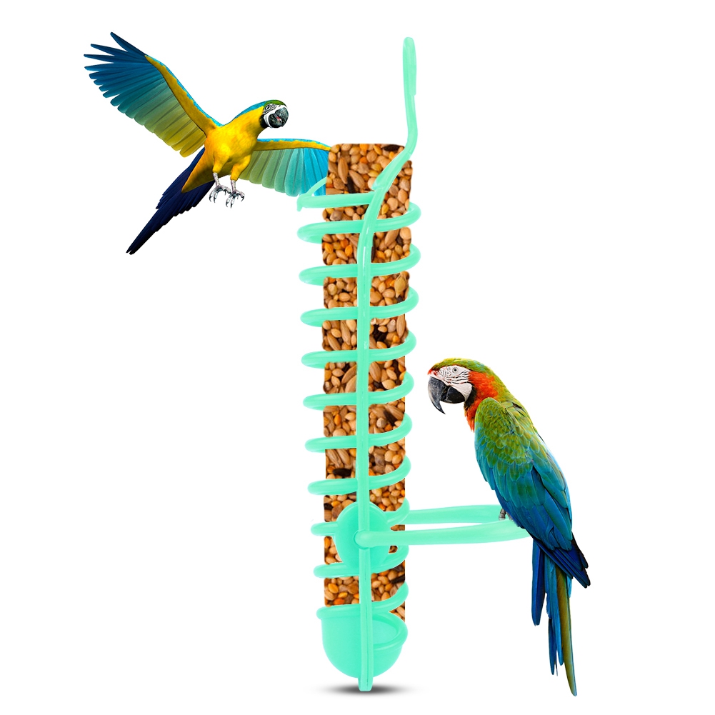 Parrots Feeder Basket Plastic Food Fruit Feeding Perch Stand Holder For Pet Bird Supplies