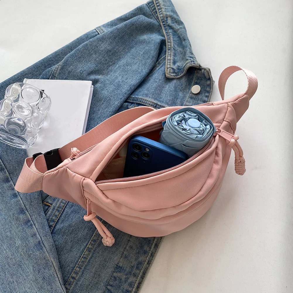 Chest Bag Banana bag for Women Sling Crossbody Waist Pack Canvas Running Casual Fanny Packs Sport Half Moon Belt 240725