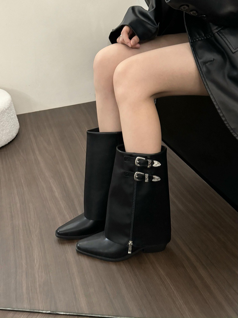 Ladies' pointed fashion pants leg cowboy boots