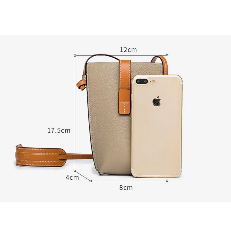 Fashion Retro Leather Women Bags High Quality Cowhide Mini Shoulder Bag Portable Versatile Mobile Phone Bag Crossbody Bag 240725