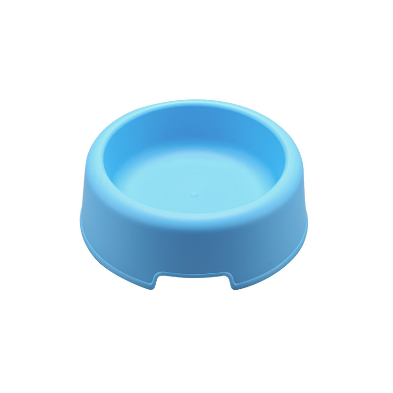1 piece of high-quality solid color pet three-color lightweight plastic single bowl small dog and cat pet bowl pet feeding suppl