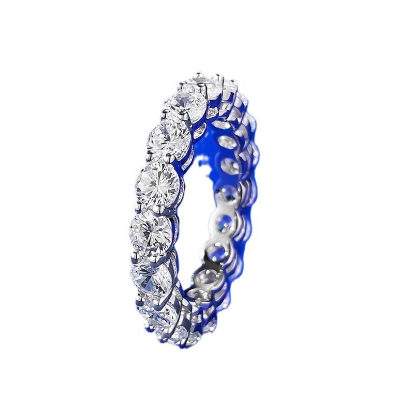 Exquisite 2024 Tennis Ring: Sterg Sier 4MM Moissanite Bridal Ring