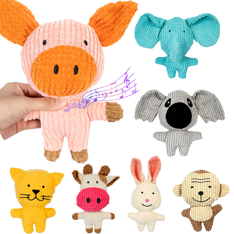 Manufacturer Wholesale Multiple Choice Animal Shapes Bite-Resistant Teeth Pet Squeaky Plush Dog Toy