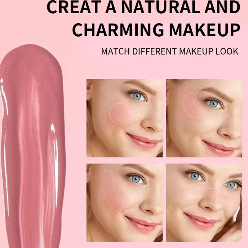 6 colors of red cream liquid blush mud swelling color blush moisturizing easy to color matte nude color 240719