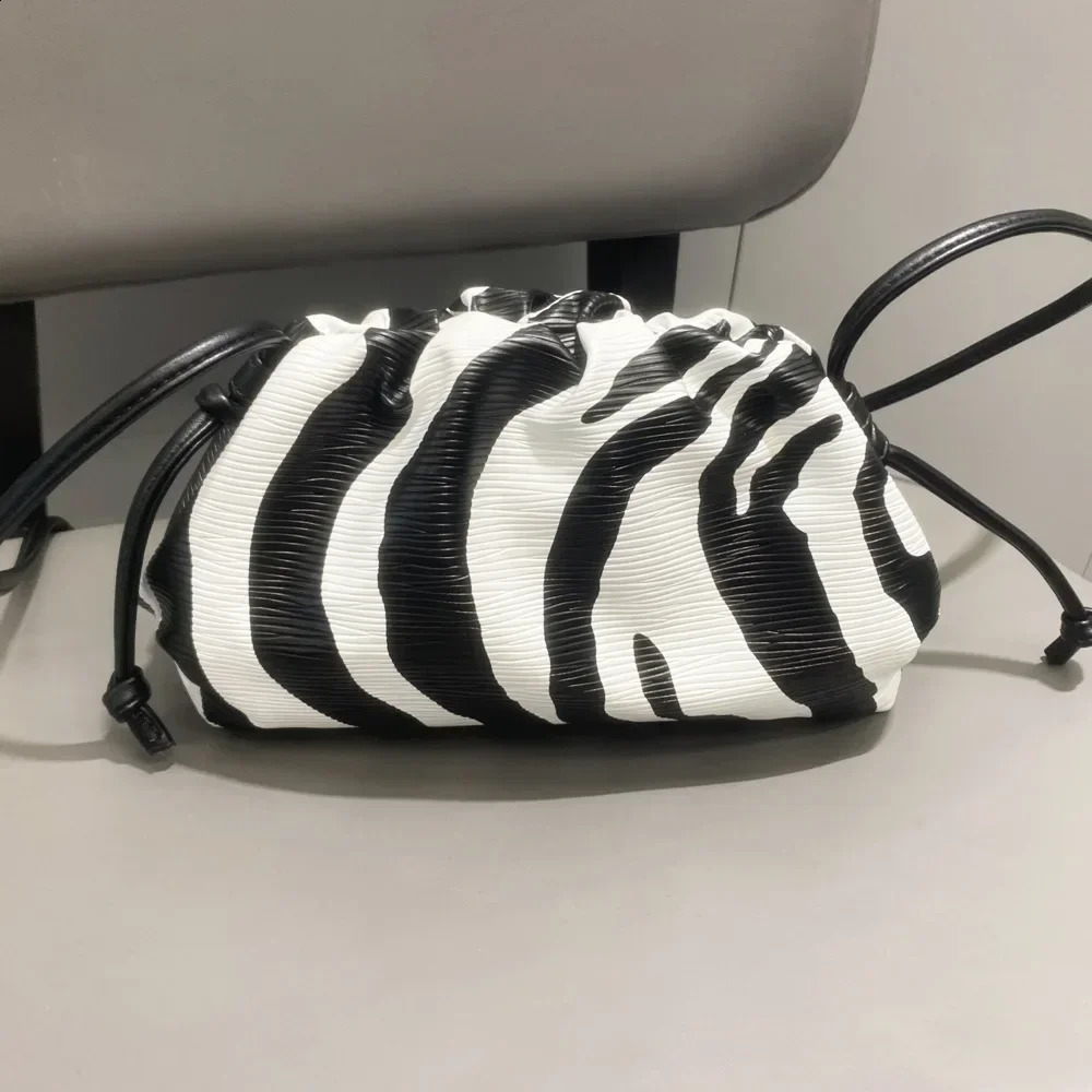 Zebra Soft Cloud Bag Womens Handbag In Dumpling Bag Lady Purse Large Capacity Crossbody Bag 240726