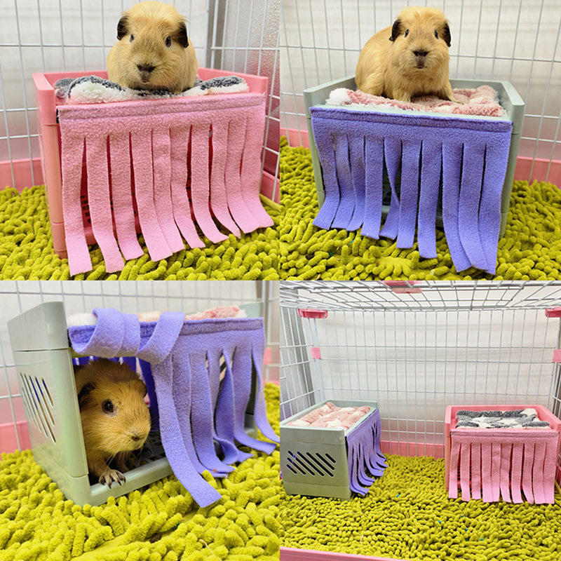 Hide House Bed Tassel Door Curtain Hideout Soft Comfortable Washable Small Animals Cage Accessories For Guinea Pig Nest Mat