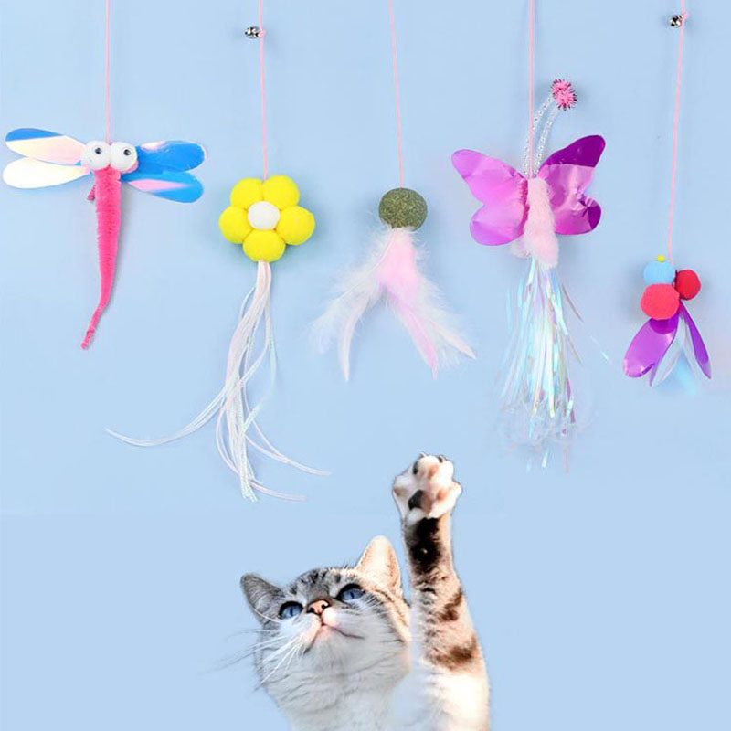 Funny Cat Toys Hanging Retractable Elastic Rope Swing Hanging Door Windows Interactive Toys Playing Indoors Pet Supplies