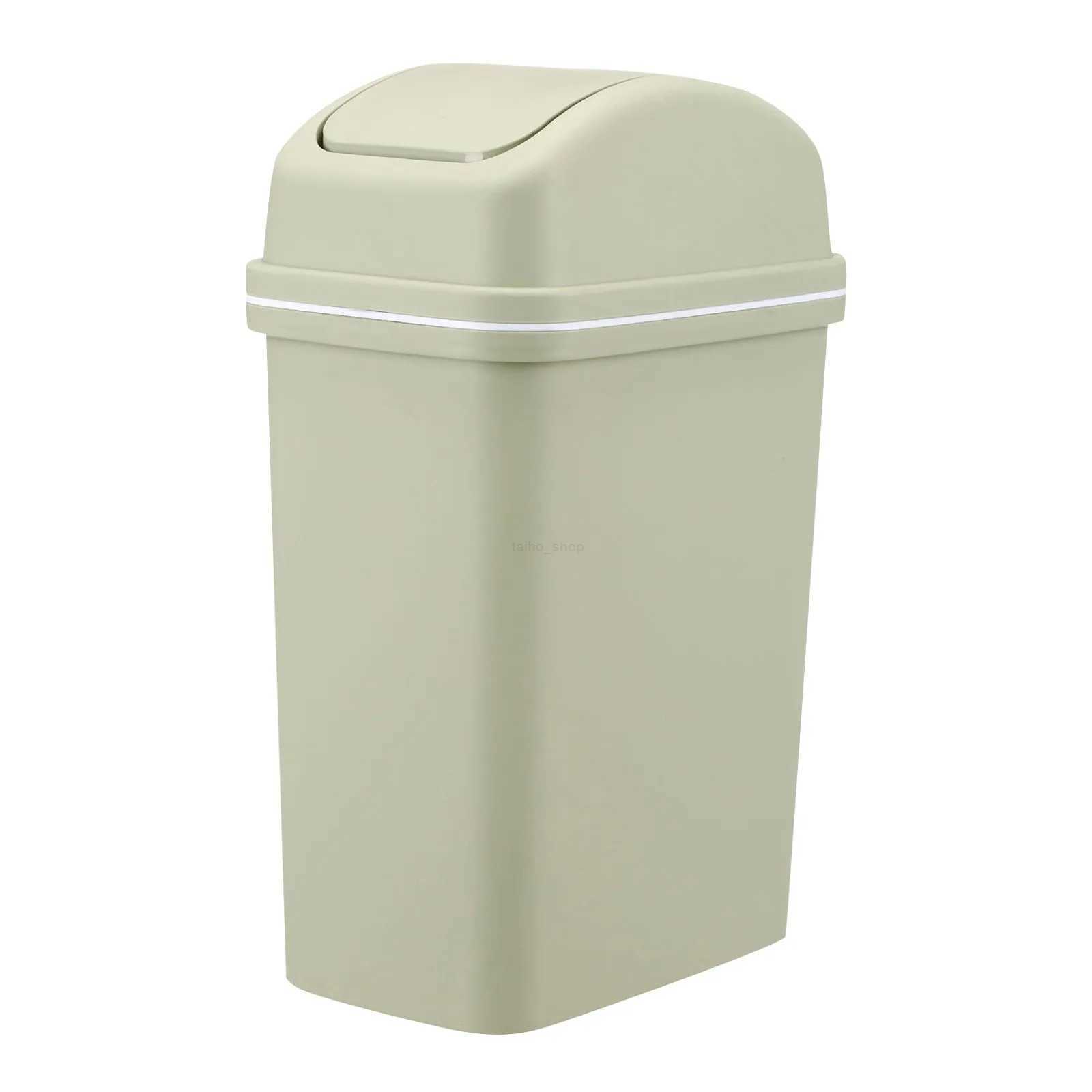 Trash Can Household Large Capacity Creative Swing Lid Trash Can European Style Bathroom Trash Can Sealing StripB240726