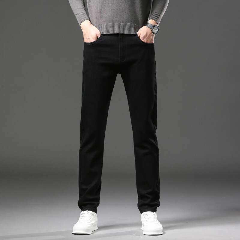 Mens Elastic 2024 Spring New Cotton Mens Pants Quality Versatile Casual Straight Leg Jeans Men Harlan Sweatpants Pants Trousers Cartoon Half Pants for