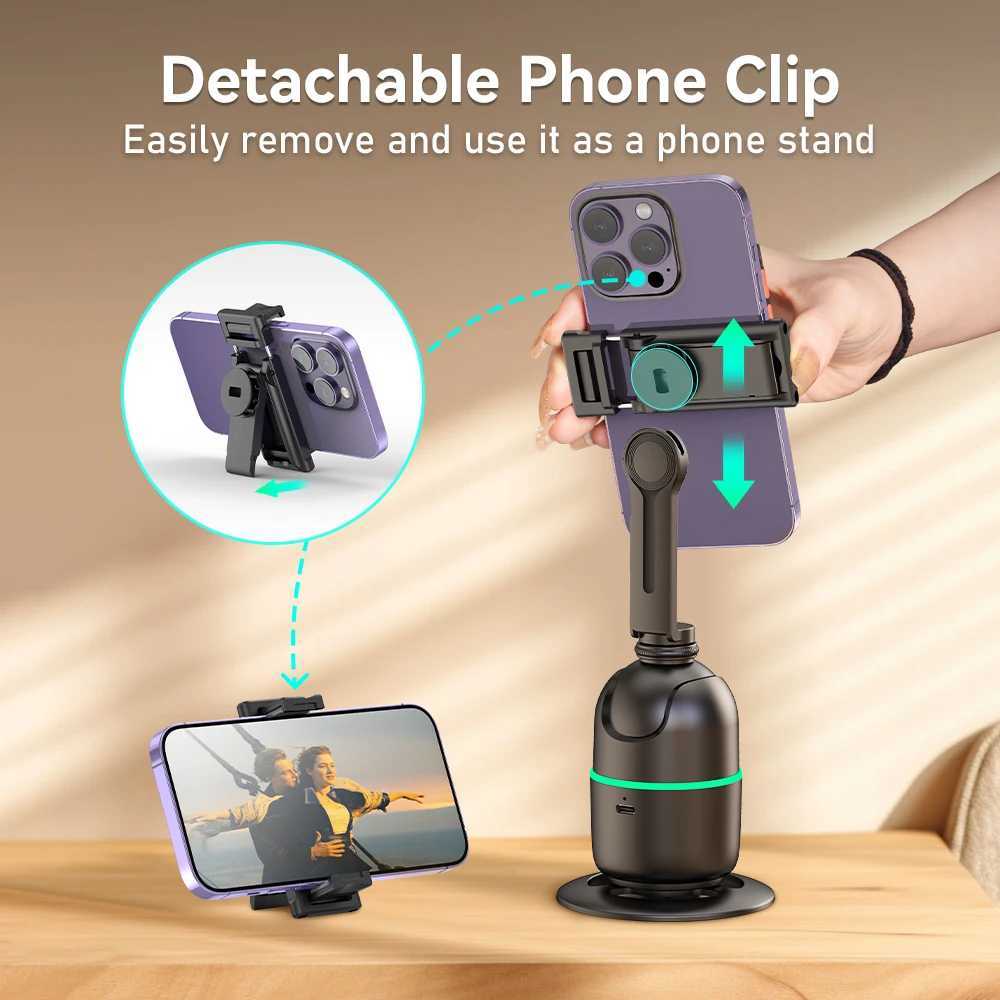 Desktop Atuo Face Tracking 360 Rotation Gimbal Gesture Control Stabilizer Bluetooth Selfie Stick Tripod for Mobile Video VlogM240719