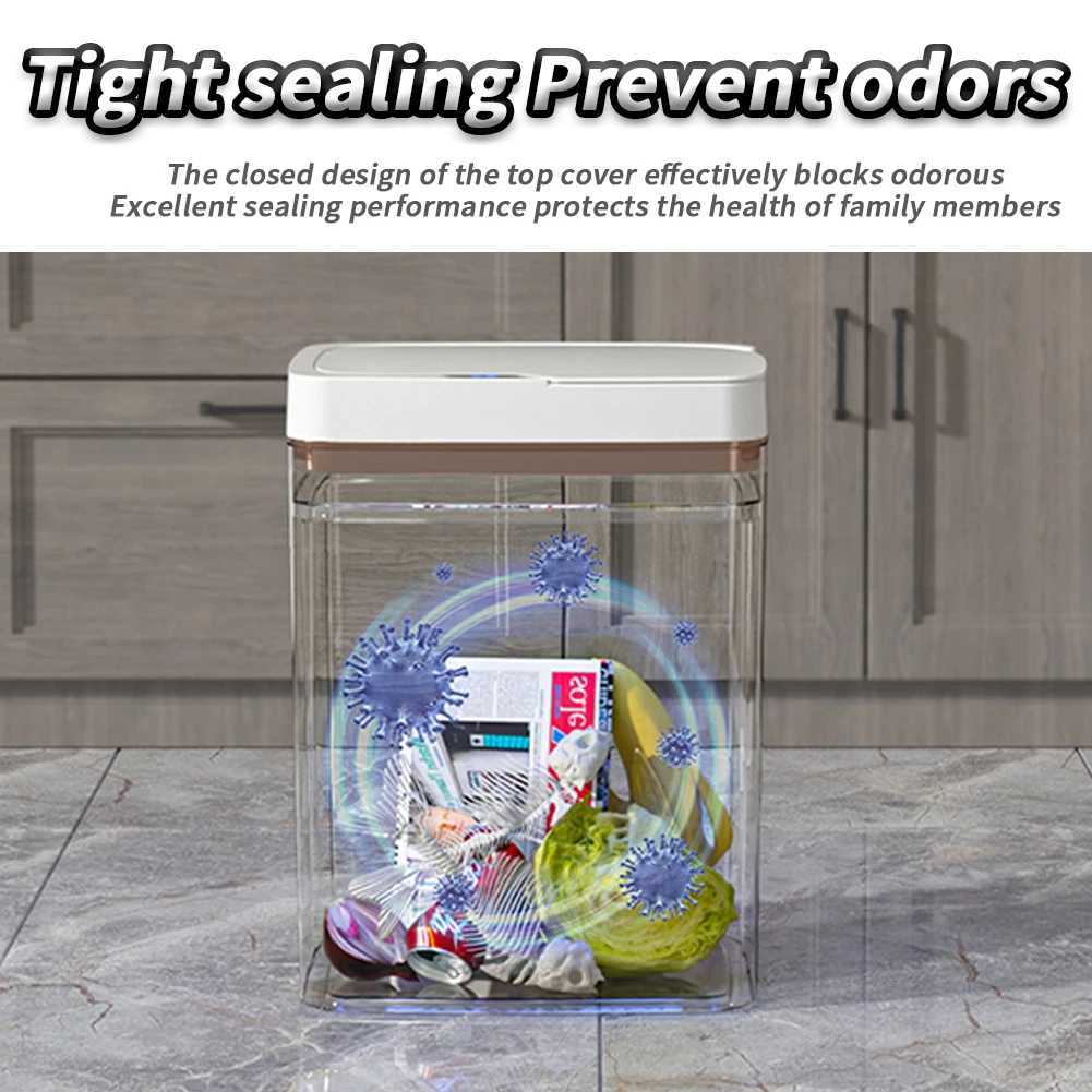 Small Smart Trash Can With Lid 4.8 Gallon Touchless Automatic Garbage Can Waterproof Motion Sensor Trash Bin For Bathroom ToiletB240726