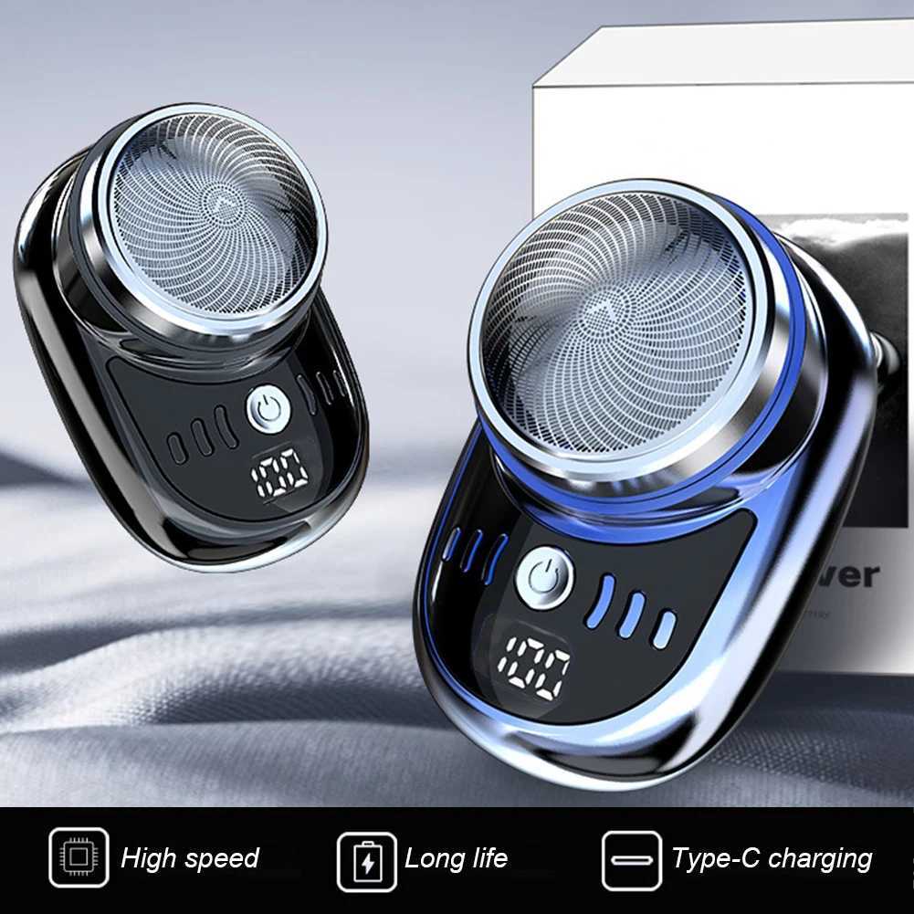 Men Vehicle Mounted Shaver USB Charging Face Beard Trimmer with Digital Display Shaving Face Beard Razor Washable Car Home Razor W250625